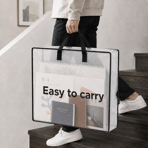 GONGKANGYUAN 2 Pack Clear Art Portfolio Storage Bags, 26 x 26 in in Saudi Arabia