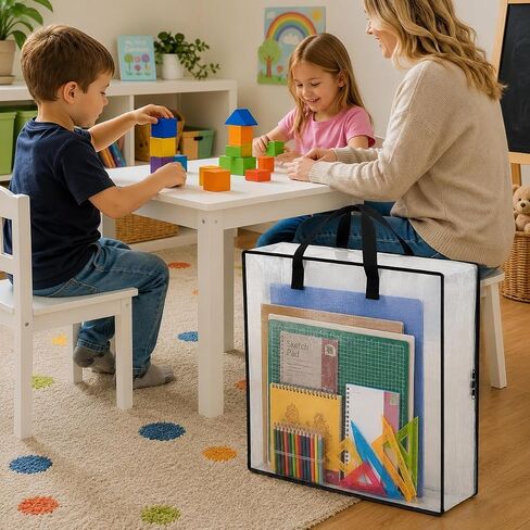 GONGKANGYUAN 2 Pack Clear Art Portfolio Storage Bags, 26 x 26 in in Saudi Arabia