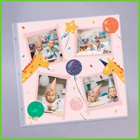 Acid Free 12x12 Scrapbook Page Protectors for 3-Ring Albums, Super Heavyweight Non-Flimsy Material, 25 Pages (1 Pack), by Keepfiling in Saudi Arabia