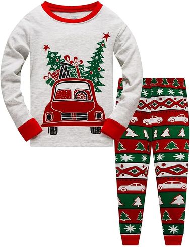 Little Boys Girls Christmas Pajamas Sets for Toddler 100% Cotton Dinosaur Starry Sleepwear Long Sleeve 2 pcs kids Clothes Pjs in Kuwait