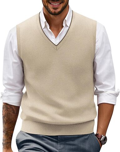 PJ PAUL JONES Mens Sweater Vest Wool Blended Knitted Vest Sweaters V-Neck Sleeveless Pullover Vests in Kuwait