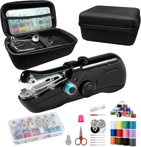 Handheld sewing machine, beginner's sewing kit with storage, two power supply modes, electric switch, simple operation, portable mini sewing machine, beginner's sewing machine. in Kuwait