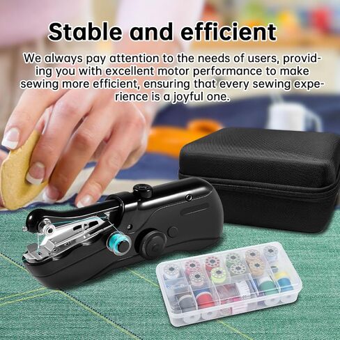 Handheld sewing machine, beginner's sewing kit with storage, two power supply modes, electric switch, simple operation, portable mini sewing machine, beginner's sewing machine. in Kuwait