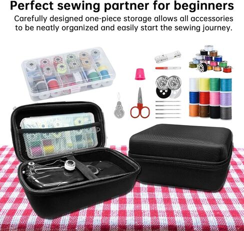 Handheld sewing machine, beginner's sewing kit with storage, two power supply modes, electric switch, simple operation, portable mini sewing machine, beginner's sewing machine. in Kuwait