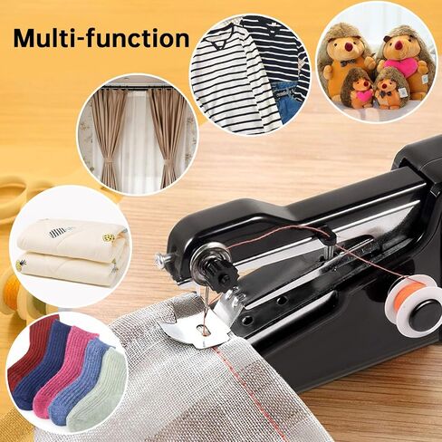 Handheld sewing machine, beginner's sewing kit with storage, two power supply modes, electric switch, simple operation, portable mini sewing machine, beginner's sewing machine. in Kuwait