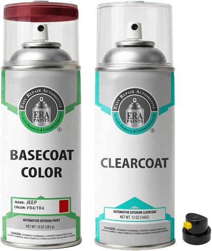 ERA Paints (PR4 - Flame Red for JEEP Exact Match Automotive Touch Up Paint Clearcoat & Primer - Pick Your Color in Kuwait