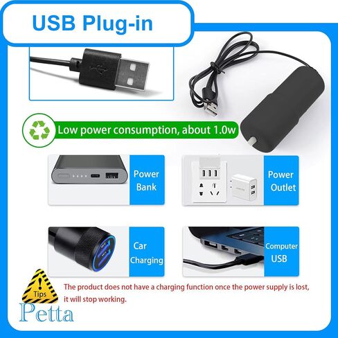 USB Oxygen Air Pump for Aquarium, Quiet Mini Air Pump with 1 Sponge Filter, 1 Air Stone for Shirmp Nano Fish Tank & Transporting Aquatic PA152-1 in Saudi Arabia