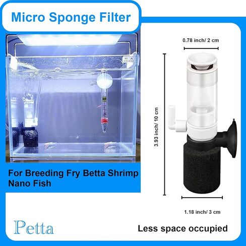 USB Oxygen Air Pump for Aquarium, Quiet Mini Air Pump with 1 Sponge Filter, 1 Air Stone for Shirmp Nano Fish Tank & Transporting Aquatic PA152-1 in Saudi Arabia