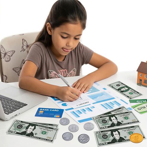 600 Pcs Fake Money for Kids - Realistic Play Money Bills & Plastic Coins - Math Manipulatives & Classroom Currency Set for Grocery Store, Bank, & Board Games - Educational Counting Toy, Ages 3+ in Kuwait