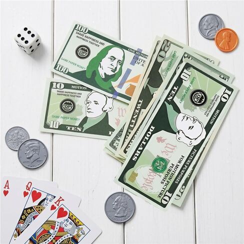 600 Pcs Fake Money for Kids - Realistic Play Money Bills & Plastic Coins - Math Manipulatives & Classroom Currency Set for Grocery Store, Bank, & Board Games - Educational Counting Toy, Ages 3+ in Kuwait