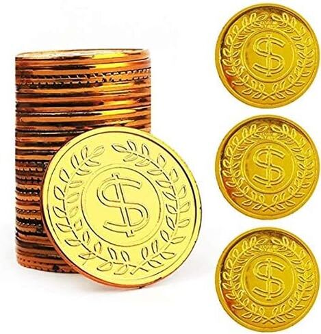 TCOTBE 100 Pcs Gold Pirate Coins Doubloons for Treasure Hunt Party Favors in Saudi Arabia