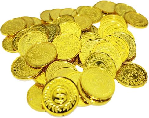 TCOTBE 100 Pcs Gold Pirate Coins Doubloons for Treasure Hunt Party Favors in Saudi Arabia