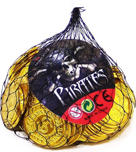 TCOTBE 100 Pcs Gold Pirate Coins Doubloons for Treasure Hunt Party Favors in Saudi Arabia