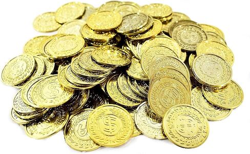 TCOTBE 100 Pcs Gold Pirate Coins Doubloons for Treasure Hunt Party Favors in Saudi Arabia