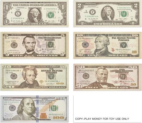 Play Money Set,7 Denomination,100 of Each Denomination in Saudi Arabia