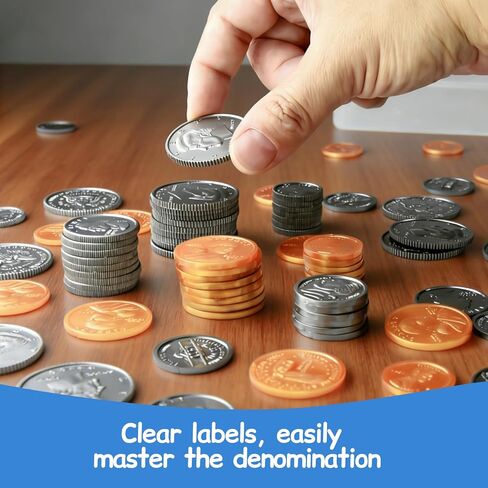 Play Money Set for Kids with Bills & Coins,Pretend Play Cash for Homeschool, Game Currency for Education, Board Games in Saudi Arabia