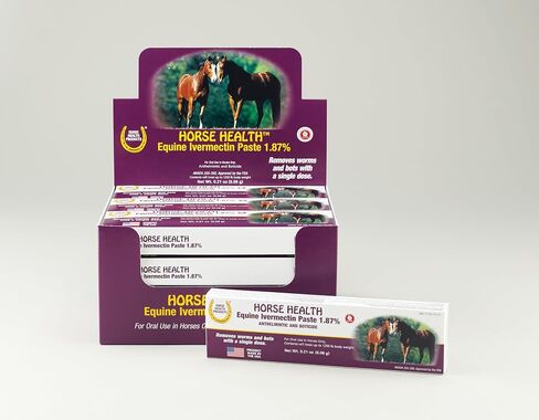 Horse Health Ivermectin Paste 1.87% – Equine Dewormer for Horses, Removes Strongyles, Pinworms, Bots & Parasites in Single Dose, Ivermectin Apple Flavor, 0.21 oz in Kuwait
