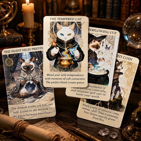 MISS FIRE Cat Oracle Cards for Women - Witchy Tarot Deck with Healing Quotes & Magical Cat Art. A Charming Spiritual Gift, Teens & Friends in Kuwait