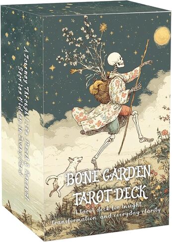 Han Yu Bowen Garden Tarot Deck – Vintage Botanical Tarot Cards with Skull & Floral Art, 78 Card Deck for Intuition, Reflection & Daily Guidance, Aesthetic Spiritual Gift for Beginners & Readers in Saudi Arabia