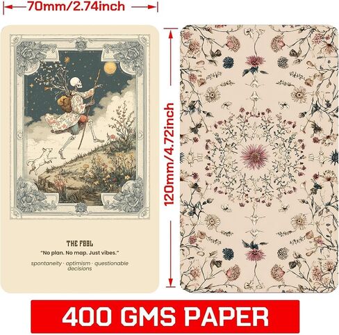 Han Yu Bowen Garden Tarot Deck – Vintage Botanical Tarot Cards with Skull & Floral Art, 78 Card Deck for Intuition, Reflection & Daily Guidance, Aesthetic Spiritual Gift for Beginners & Readers in Saudi Arabia