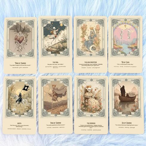 Han Yu Bowen Garden Tarot Deck – Vintage Botanical Tarot Cards with Skull & Floral Art, 78 Card Deck for Intuition, Reflection & Daily Guidance, Aesthetic Spiritual Gift for Beginners & Readers in Saudi Arabia