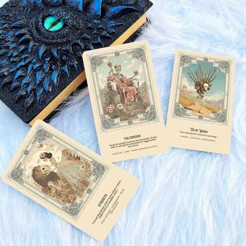 Han Yu Bowen Garden Tarot Deck – Vintage Botanical Tarot Cards with Skull & Floral Art, 78 Card Deck for Intuition, Reflection & Daily Guidance, Aesthetic Spiritual Gift for Beginners & Readers in Saudi Arabia