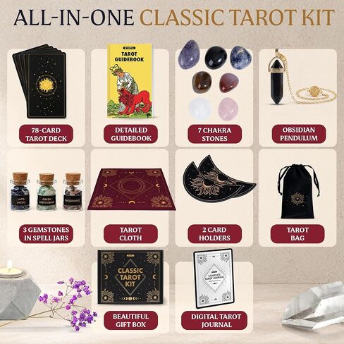 Wyspell Classic Tarot Kit - Tarot Cards Set for Beginners with Guide Book in Kuwait