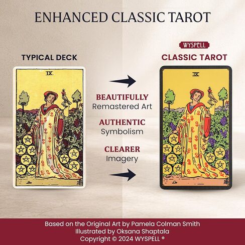 Wyspell Classic Tarot Kit - Tarot Cards Set for Beginners with Guide Book in Kuwait