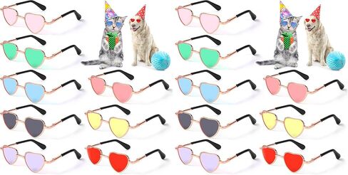 Konohan 8 Pcs Heart Pet Sunglasses Metal Frame for Small Dogs Cats Decor in Kuwait