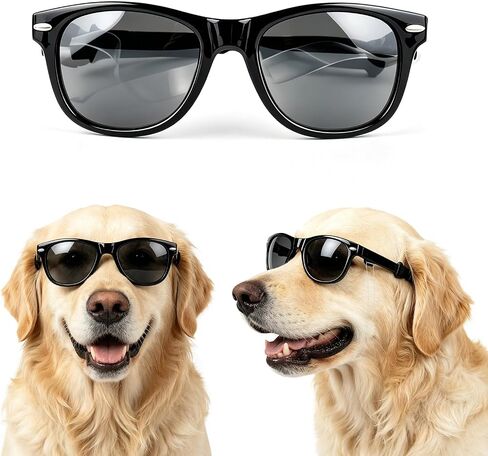 Enjoying Dog Sunglasses Large Breed, Anti-UV Sun Glasses for Large Dogs Outdoor Driving Cycling, Pet Glasses for Dogs Photoshoot Holiday Party Cosplay, Dog Eye Protection, Adjustable, Black, L in Kuwait
