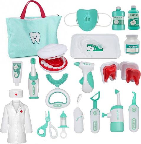 PJG 24 Pcs Toddler Doctor Play Kit Set Toys for Girls Boys 3 4 5, Pink in Kuwait