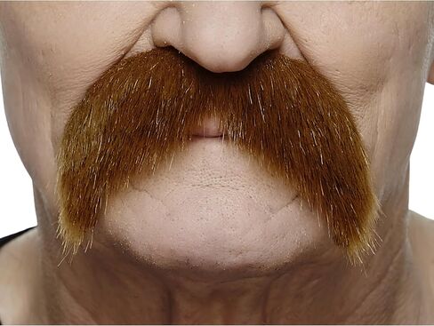 Mustaches Self Adhesive Fake Mustache, Novelty, Grandpa's False Facial Hair, Costume Accessory for Adults, Gray with White Color in Kuwait