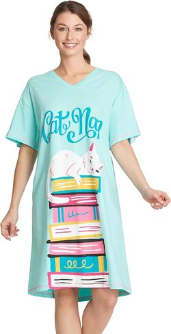 Little Blue House By Hatley Women's Crew Neck Sleepshirt,Ruff Night, One Size in Kuwait
