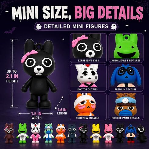 24 Pack Animal Hospital Horror Figures, Mini Collectible Toys for Kids in Saudi Arabia