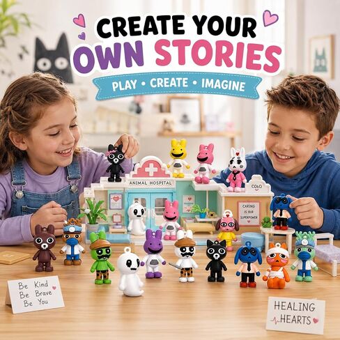 24 Pack Animal Hospital Horror Figures, Mini Collectible Toys for Kids in Saudi Arabia