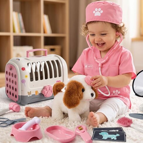 Toylink Vet Doctor Kit for Toddlers 3-5, Robot Dog Play Set with Costume in Saudi Arabia