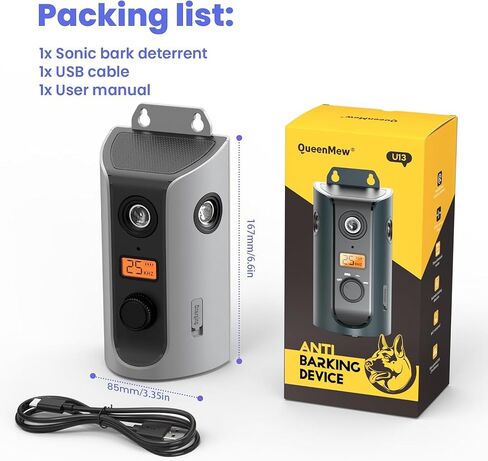 Anti Barking Device for Dogs, 3 Modes Ultrasonic Dog Bark Deterrent Devices Long Range 64ft, Type-C Rechargeable Bark Box Barking Control Devices, No More Barking Indoor/Outdoor Training in Saudi Arabia