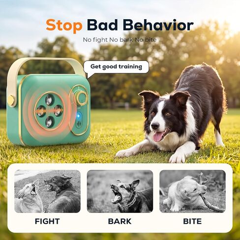 Ultrasonic Bark Deterrent for Dogs, Automatic Anti Barking Device with 4 Ultrasonic Transmitters Long Range 50FT, Type-C Rechargeable Bark Box, No More Barking Indoor/Outdoor Training in Saudi Arabia