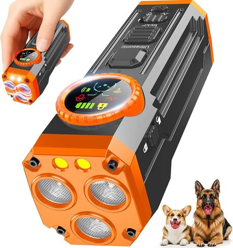 Dog Bark Deterrent Devices,Upgraded Smart Display Anti Barking Device for Dogs, 3X Bark Shield with Screen & Flashlight, Rechargeable Dog Barking Silencer for Indoor & Outdoor Use in Kuwait