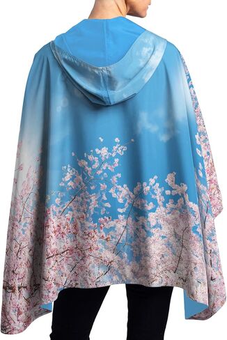 RainCaper Monet Garden at Giverny Womens Rain Cape Poncho with Hood Reversible in Kuwait