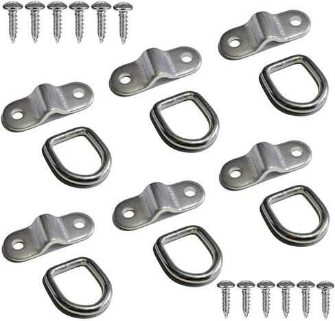D Rings Tie Down Anchors Hooks for Trailer Truck Bed Bracket Enclosed Points Pickup Camper Surface Mount D-Ring 1/4" Heavy Duty 6 Pack w/ 7200 Pound Capacity in Kuwait