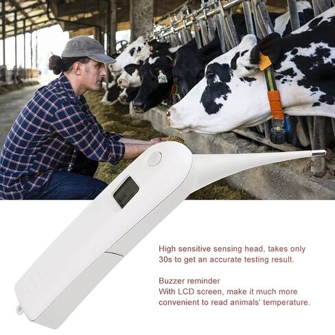 Digital Electronic Pet Thermometer – Fast 30s Reading, LCD Display, Memory Function for Dogs, Cats, Horses, Pigs, Sheep, Cattle, Livestock in Kuwait