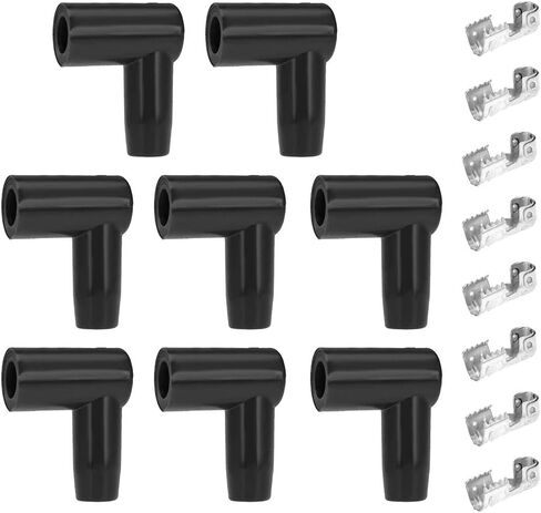 8 Set HEI Style Spark Plug Boot Terminal Kit Distributor Ignition Boot 90 Degree Connector Spark Plug Ignition Wire in Kuwait