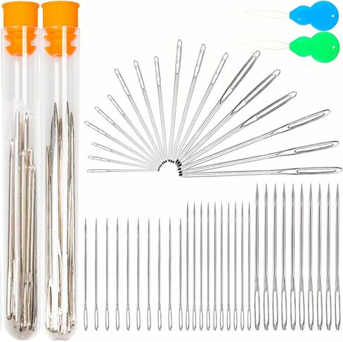 36pcs Large-Eye Blunt Needles and Sewing Needles Set, Yarn Tapestry Needle with Needle Threaders for Sewing Crochet Knitting Embroidery in Saudi Arabia