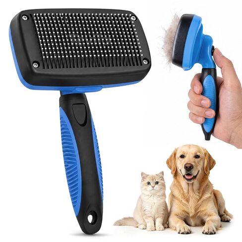 Self-Cleaning Dog Brush for Shedding, Slicker Brush & Grooming Tool in Saudi Arabia