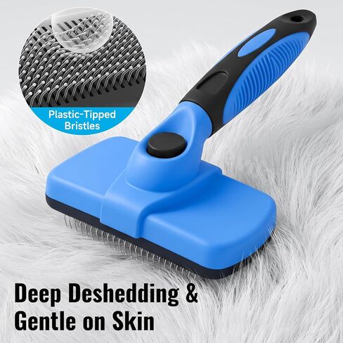 Self-Cleaning Dog Brush for Shedding, Slicker Brush & Grooming Tool in Saudi Arabia