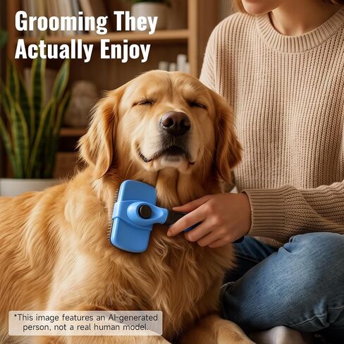 Self-Cleaning Dog Brush for Shedding, Slicker Brush & Grooming Tool in Saudi Arabia