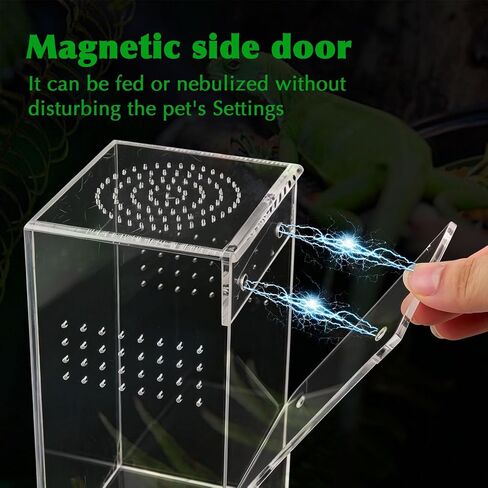 Jumping Spider Enclosure Hammock Kit, 6×3×3 Inch Small Clear Reptile Terrarium, No Assembly Required, Reptile Ventilated Habitat with Magnetic Door for Tarantula, Snail, Praying Mantis in Kuwait