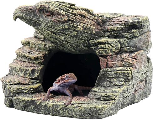 Reptile Rock Basking Platform, Gecko Hide Cave Hiding Place, Snake Cave and Hides for Reptiles, Amphibians, and Small Animals, Lizards in Kuwait