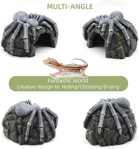 Reptile Rock Basking Platform, Gecko Hide Cave Hiding Place, Snake Cave and Hides for Reptiles, Amphibians, and Small Animals, Lizards in Kuwait